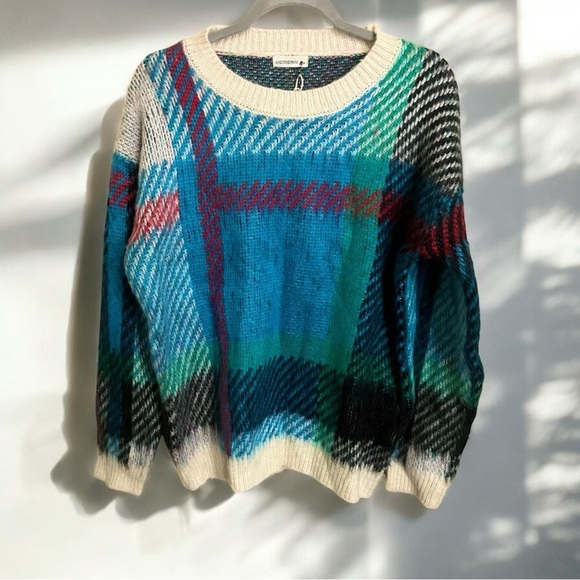 Andthewhy NWT Striped Oversized Super Soft Crewneck Sweater Small Medium - Picture 2 of 3